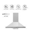 Four encastrable Hausberg HB-8053IN, électrique, puissance 2225 W, 71 l, 6 fonctions, ventilation, minuterie, plaque de cuisson encastrable HB-556IN, gaz, 4 brûleurs, sécurité GAZ, fonte, hotte décorative HB-1260, absorption 450 m3/h, 1 moteur, 60 cm, acier inoxydable