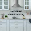 Four encastrable Hausberg HB-8053IN, électrique, puissance 2225 W, 71 l, 6 fonctions, ventilation, minuterie, plaque de cuisson encastrable HB-556IN, gaz, 4 brûleurs, sécurité GAZ, fonte, hotte décorative HB-1260, absorption 450 m3/h, 1 moteur, 60 cm, acier inoxydable