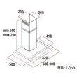 Hausberg HB 1265 Dekorative Einbauhaube, Saugleistung 650 m3/h, 1 Motor, 60 cm, Edelstahl/Glas
