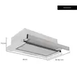 Hotte télescopique encastrable Hausberg HB-1285IN, puissance d&#39;aspiration 420 m3/h, 2 moteurs, 60 cm, acier inoxydable