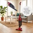 2-in-1-Bürstenstaubsauger HAUSBERG HB-2025RS, beutellos, Trockensaugen, Hepa-Filter, 0,5 L, 600-800W, Rot-Weiß