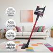 2in1-Bürstenstaubsauger HAUSBERG HB-2033GR, 900W, 0,7L, 2 Geschwindigkeiten, Rot-Grau