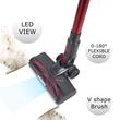 2in1-Bürstenstaubsauger HAUSBERG HB-2033GR, 900W, 0,7L, 2 Geschwindigkeiten, Rot-Grau