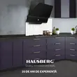 Hausberg HB-2285NG Dekorative Einbauhaube, 163 W, Aluminiumfilter, Maximale Absorptionsleistung 650 m3/h, 60 cm, Schwarz