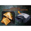 Sandwichmaker 3 in 1 HAUSBERG HB-3514IN, 700-800 W, 3 abnehmbare Antihaftplatten, Thermostat, Schwarz/Edelstahl