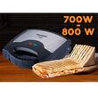 Sandwichmaker 3 in 1 HAUSBERG HB-3514IN, 700-800 W, 3 abnehmbare Antihaftplatten, Thermostat, Schwarz/Edelstahl