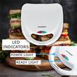 Machine à croque-monsieur Hausberg HB-3522AB, 1 200 W, couleur blanche, avertissement LED, modèle grill