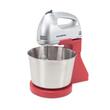 HAUSBERG HB-3551RS Schüsselmixer, 7 Geschwindigkeiten, 250 W Leistung, 2 l Edelstahlschüssel, Rot