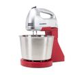 HAUSBERG HB-3551RS Schüsselmixer, 7 Geschwindigkeiten, 250 W Leistung, 2 l Edelstahlschüssel, Rot
