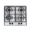 Hausberg HB-8053IN Einbau-Elektrobackofen-Paket, Klasse A, 71 l, 2225 W, Schwarz/Edelstahl, HB-556IN Einbaukochfeld, Gas, 4 Brenner, Gusseisengrill, HB-1285IN Teleskop-Einbauhaube, Absorptionsleistung 420 m³/h, 2 Motoren, 60 cm, Weiß