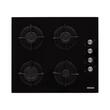 Einbaupaket HAUSBERG Elektrobackofen HB-8051IN, 2000 W, 76 l, 4 Funktionen, Klasse A, Kochfeld HB-567NG, Gas, 4 Brenner, GAS-Sicherheitssystem, Gusseisengrill, Glasmaterial, Schwarz/Edelstahl