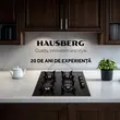 Hausberg HB-575RST Einbaukochfeld Rustica, 4 Brenner, Gas, 60 cm, Schwarz