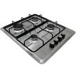Paket Einbaubackofen Hausberg HB-8051IN, Elektro, Leistung 2000 W, 76 l, 4 Funktionen, Klasse A, Einbaukochfeld HAUSBERG HB-580IN, Elektrozündung, Gas, 4 Brenner, Sicherheitssystem, Schwarz-Edelstahl