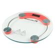 HAUSBERG HB-6000RS Körperwaage, LCD-Display, automatische Abschaltung, Batterieanzeige, 180 kg, Transparentes Glas, Rot
