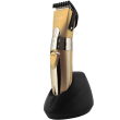 HAUSBERG HB-64AU wiederaufladbarer Haarschneider mit Adapter, Gold