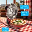 HAUSBERG HB-675RS XL Pizzaofen mit Steinbackfläche, Temperaturregler bis 405° C, Rot