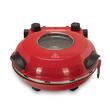 HAUSBERG HB-675RS XL Pizzaofen mit Steinbackfläche, Temperaturregler bis 405° C, Rot