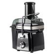 Hausberg HB-7540 Obst- und Gemüseentsafter, 1000 W, 2 Geschwindigkeiten, 1 l Tresterbehälter, 1 l Saftbehälter, Schiebezubehör, Schwarz + Silber