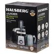 Hausberg HB-7540 Obst- und Gemüseentsafter, 1000 W, 2 Geschwindigkeiten, 1 l Tresterbehälter, 1 l Saftbehälter, Schiebezubehör, Schwarz + Silber