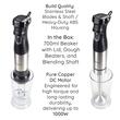 2-in-1-Standmixer HAUSBERG HB-7704IN mit 1000 W Leistung, Professioneller Vertikalmixer, 10 Geschwindigkeitsstufen und Turbofunktion, 700 ml Glaskapazität, Multifunktional, Schwarz