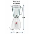Blender Hausberg HB-7760AB, 300 W, 1,5 L, 3 vitesses, fonction Pulse, glace pilée, 4 lames amovibles, blanc