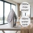 Hausberg HB-7850GR Bügeleisen, 1300W, keramikbeschichtete Stahlsohle, 150 ml Wassertank, Grau-Weiß