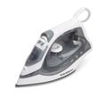 Fer à repasser Hausberg HB-7850GR, 1300 W, semelle en acier avec revêtement céramique, réservoir d&#39;eau de 150 ml, gris-blanc