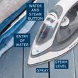 Fer à repasser Hausberg HB-7850GR, 1300 W, semelle en acier avec revêtement céramique, réservoir d&#39;eau de 150 ml, gris-blanc