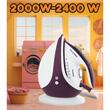 Stacja prasowalnicza HAUSBERG HB-7930MV, 2000-2400 W, 5 barów, 1,2 l, 35 g/min, wkład antykamienny, ceramiczna stopa, automatyczne wyłączanie, kolor biały/fioletowy