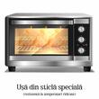 Rustikaler Elektrobackofen HAUSBERG HB-8001RST, 1400W, 48l, Mechanische Zeitschaltuhr, Einstellbarer Thermostat, 4 Einschubhöhen, Hochtemperaturbeständige Glastür, Mechanische Blende, Schwarz-Gold