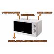 Kuchenka mikrofalowa Hausberg HB-8005AB, 20 l, 700 W, mechaniczna, biała
