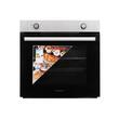 Einbaupaket HAUSBERG Elektrobackofen HB-8051IN, 2000 W, 76 l, 4 Funktionen, Klasse A, Kochfeld HB-567NG, Gas, 4 Brenner, GAS-Sicherheitssystem, Gusseisengrill, Glasmaterial, Schwarz/Edelstahl