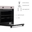 Hausberg Einbaupaket Elektrobackofen HB-8051IN, Klasse A, 76L, 2000W, Schwarz/Edelstahl Einbaukochfeld HB-555, 4 Brenner, Gas, Edelstahl, Teleskop-Einbauhaube HB-1285NG, Absorptionsleistung 420 m3/h, 2 Motoren, 60 cm, Schwarz