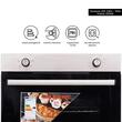 Einbaubackofen-Paket Hausberg HB-8051IN, Elektro, Leistung 2000 W, 76 l, 4 Funktionen, Klasse A, Schwarz/Edelstahl, Einbaukochfeld Hausberg HB-555, Gas, 4 Brenner, Sicherheitssystem, Edelstahl