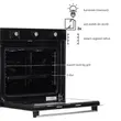 Einbaubackofen Hausberg HB-8053NG, Elektrisch, Leistung 2225 W, 71 l, 6 Funktionen, Umluft, Timer, Klasse A, Schwarz