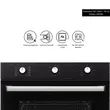 Einbaubackofen Hausberg HB-8053NG, Elektrisch, Leistung 2225 W, 71 l, 6 Funktionen, Umluft, Timer, Klasse A, Schwarz
