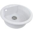 Évier de cuisine Hausberg Adina HBC-9700, composite, blanc-beige, cuve ronde, 51 cm