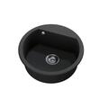 Hausberg Adina HBC-9701 Küchenspüle, Komposit, schwarz, rundes Becken, Durchmesser 51 cm