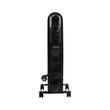 Elektrischer Ölheizer HAUSBERG HB-8915, 3 Geschwindigkeiten, 800-1200-2000 W, 9 Elemente 110 mm x 580 mm, regelbarer Thermostat, Griff und Räder für einfaches Bewegen, Betriebslichtanzeige, schwarz