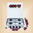 Minigas LPG Ertone MN209AB, emailliert, 4 Brenner, WEISS