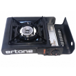 Ertone ERT-MN231NG Tragbarer Campingkocher, Für Sprühflaschen, 2,2 kW, Piezozündung, Schwarz