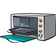 Ertone MN9135NG Elektroofen, 36 l, 1420 W, Thermostat, 2 Bleche, Schwarz