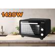 Ertone MN9135NG Elektroofen, 36 l, 1420 W, Thermostat, 2 Bleche, Schwarz