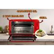 Ertone MN9135RS Elektroofen, 36 l, 1420 W, höhenverstellbar, 2 Bleche, rot