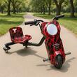 HAUSBERG HB-KD04RS Kinder Elektro Drift Dreirad, Bluetooth, 3 Geschwindigkeitsstufen, Hinterradfederung, 8-12 km Reichweite, 3h Ladezeit, Zubehör 