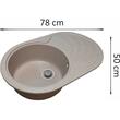 Kitchen sink Sanitec NS SN9033ST-BEIGE, granite-composite, beige, 1 left bowl, 78 x 50 cm