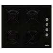 Einbaupaket Hausberg Backofen HB-8053NG, Elektro, Leistung 2225 W, 71 l, 6 Funktionen, Umluft, Timer, Kochfeld HB-563NG, 4 Gasbrenner, Dekorative Haube HB-2285NG, 163W, Aluminiumfilter, 650 m3/h, 60cm, Schwarz