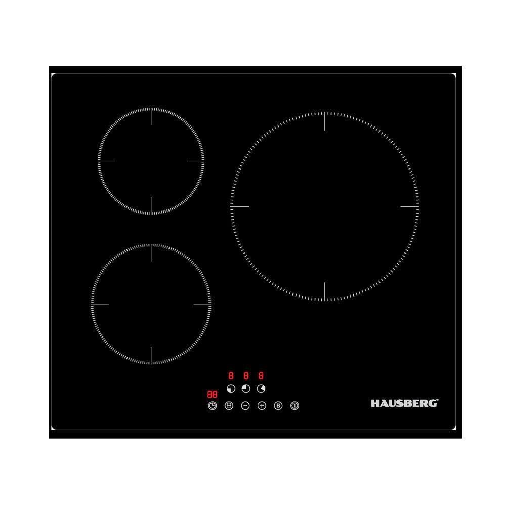Pachet incorporabil Cuptor electric Hausberg HB-8054NG, Clasa A, volum 71L, ventilatie, Plita Hausberg HB1530, Electrica cu Inductie, putere 6000W, 3 zone de gatit, PowerBoost, 60 cm