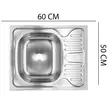 Küchenspüle für Dunstabzugshaube SANITEC S402S, 60x50 cm, Becken links, 0,4 mm, Edelstahl