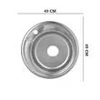 Freddo SN9000 Küchenspüle, für die Arbeitsplatte, Antikalk, Antikalk-Finish, mit Überlauf, Durchmesser 49cm, rund, Edelstahl